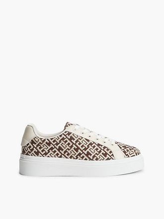 Tommy Hilfiger Zapatillas de tela con plataforma y monogramas