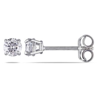 Amour 1/3 CT TDW Diamond Stud Earrings In Sterling Silver