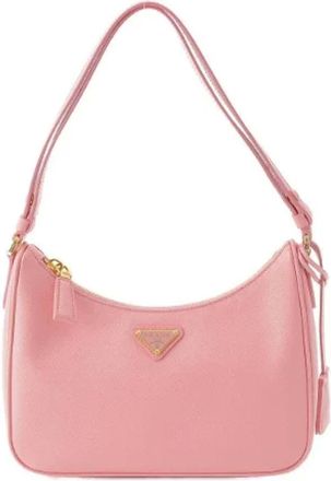 Prada Pre-owned Shoulder Bags, female, Pink, Size: ONE SIZE Pre-owned Leather prada-bags