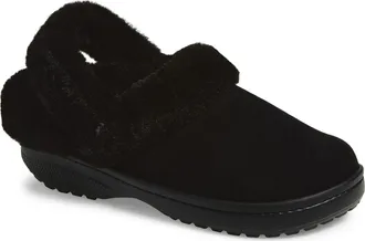 Crocs Unfurgettable Faux Suede & Faux Fur Clog in Black at Nordstrom, Size 10 Womens
