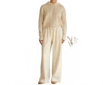 Skies Are Blue Clothing Womens Knitted Hoodie Sweater In Beige