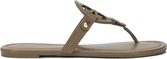 Tory Burch Miller Sandal - Dames - Slippers - Bruin - 35 EU - Leer - Schoenen