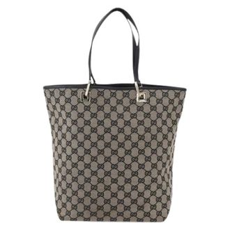 Gucci Pre-owned Tote Bags, female, Beige, Size: ONE SIZE Pre-owned Canvas Tote Bag