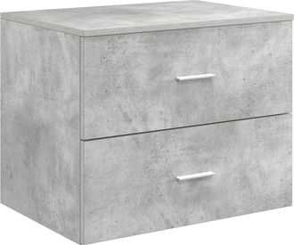 vidaXL Mueble De Ba&ntilde;o Montado En La Pared Gris Hormig&oacute;n Vidaxl