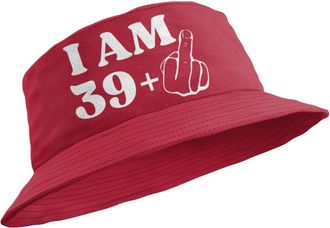 Generic Funny 40th Birthday Bucket Hat I Am 39 Plus 1 (UK, Alpha, L, Red)