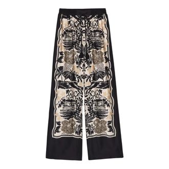 Ermanno Scervino Wide Trousers, female, Multicolor, Size: XS Pajama-style Trousers