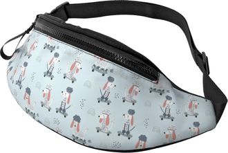 Generic Cartoon Cute Poodle Dog Funny Belt Bag Bum Bags Lightweight Bumbags For Marathon Ladies Sport 14X35Cm