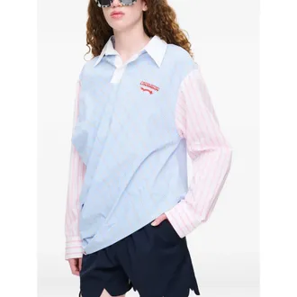 Charles Jeffrey Loverboy Topsy Turvy Striped Panelled Shirt
