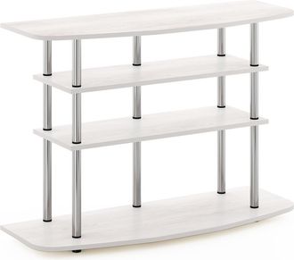 Furinno Frans Turn-N-Tube 4-Tier TV Stand for TV up to 46, White Oak