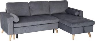 Happy Garden Happy Garden - james Divano letto angolare a 3 posti in velluto grigio
