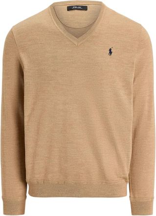 Ralph Lauren Maglione a maniche lunghe con scollo a V - Toni neutri