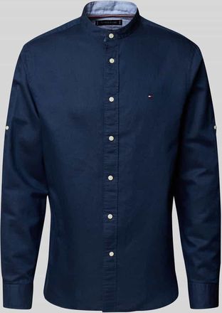 Tommy Hilfiger Regular Fit Freizeithemd aus Baumwoll-Leinen-Mix in Marine, Gr&ouml;&szlig;e XXL