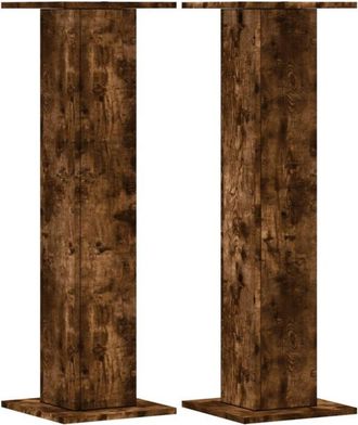 vidaXL Vidaxl - Supporti per Piante 2 pz Rovere Fumo 30x30x95 cm in Truciolato