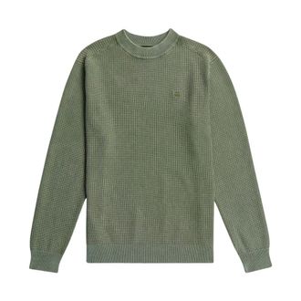 G-Star Washed Knit Pullover - Heren - Ronde hals truien - Groen - L - Katoen - Truien & Vesten