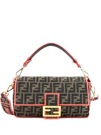 Fendi Baguette NM Bag Zucca Canvas Medium shoulder bag - Marrone