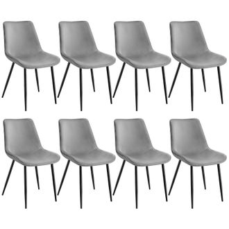 TecTake Dining Chair Monroe Set Of 8 - Grey | Size: 8 Pack