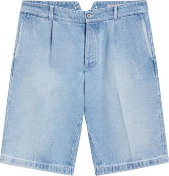 Pence Light Blue Diego Straight Cotton Shorts