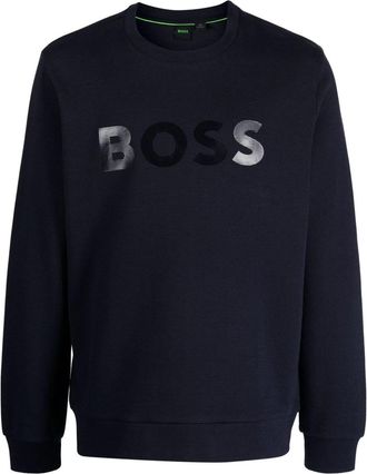 HUGO BOSS Men Salbo Mirror Ncsa Slim Fit Cotton Pullover Sweater