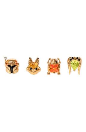 Girls Crew Star Wars Ahsoka Rebel Crew Set of 4 Single Stud Earrings in Gold at Nordstrom