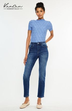 Kancan Adaline Essentials High Rise Slim Straight Jeans in Dark Wash at Nordstrom, Size 31