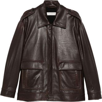 Nour Hammour Drey Leather Jacket - Womens - Cupro/Lamb Skin/Viscose/Silk