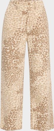 Mother The Major Zip Ankle Leopard Jeans