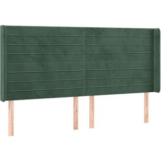 vidaXL Cabecero Con Orejas De Terciopelo Verde Oscuro 163x16x118/128cm Vidaxl