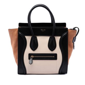 Celine Pre-owned Celine Micro Tricolor Calfskin and Suede Luggage Tote Ladies 1SSLGIEPN1C56TP3