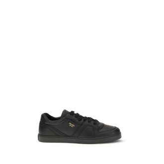 Prada Black Calf Leather Bos Taurus Mens Sneakers