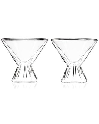 Viski Set Of 2 Double Walled Martini Glasses