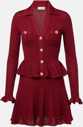 Self Portrait Abito corto Pointelle con peplum