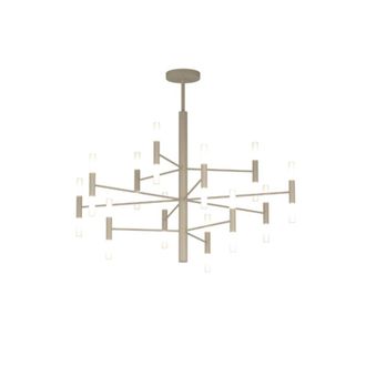 Top-Light Space Lampadario Da Soffitto 18 Luci Attacco G9 Sabbia Con Vetri Satinati