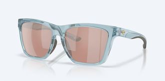 Costa Unisex Panga Ii Polarized Squared Sunglasses In Translucent Silt Blue/copper Silver Mirror