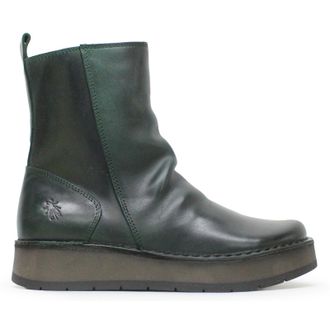 FLY London RENO053FLY Rug Leather Womens Ankle Boots - Petrol Petrol - Size:UK 8