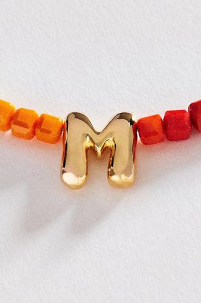 Anthropologie Colorful Beaded Initial Necklace
