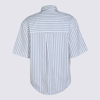 Ami Mens Shirts White-Blue _100 % Co