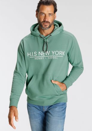 H.I.S Sweatshirt H.I.S, Herren, Gr. 4XL (68/70), gr&uuml;n, Sweatware, Obermaterial: 60% Baumwolle, 40% Polyester, bedruckt, normal, Sweatshirts Sweatshirt, bedr
