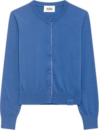 Alpha Studio Rebecca Cardigan - Dames - Vesten - Blauw - L - Katoen - Truien & Vesten