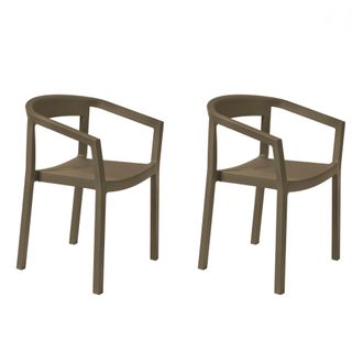 Resol Peach Set 2 Silla Con Brazos Interior, Exterior Chocolate