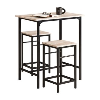 SoBuy Set Mesa Alta De Bar Y 2 Taburetes Mesa De Comedor Estilo Industrial, 2 Sillas Ogt10-n Sobuy Es