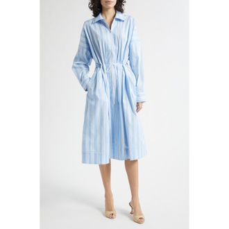 Staud Chi Stripe Midi Shirtdress in Ventura Stripe at Nordstrom, Size X-Small