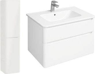 Vitra Mueble Lavabo Suspendido Vitra Sento Round De 100 Cm En Blanco Brillante + Columna Versi&oacute;n Izquierda