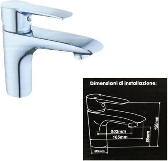 Trade Shop Trade Shop - Traesio - Miscelatore Per Vasca In Acciaio Bagno Doppia Manopola Rubinetto Rubinetteria