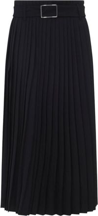 Sportmax Black Pleated Calf Length Skirt