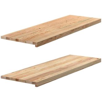 vidaXL Vidaxl - Alf&eacute;izares De Ventana 2 Uds Madera Maciza Roble Sin Tratar
