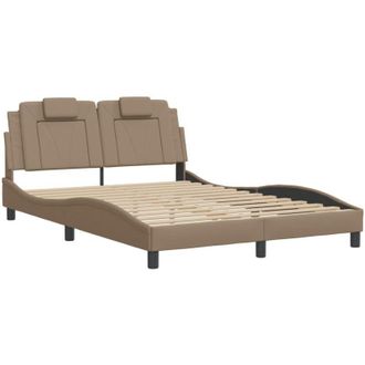 vidaXL Vidaxl - Estructura Cama Sin Colch&oacute;n Cuero Sint&eacute;tico Capuchino 140x190cm
