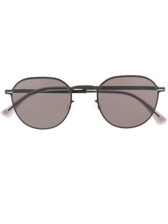 Mykita Talvi zonnebril met rond montuur - Zwart