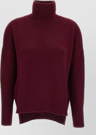 Lisa Yang cashmere heavy-knit turtleneck asymmetric sweater
