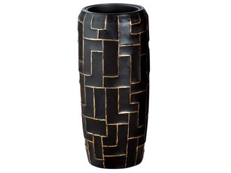 Schubiger M&ouml;bel Gef&auml;ss Tetris Schwarz-Gold H: 75 cm
