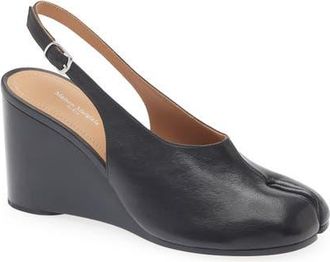 Maison Margiela Tabi Wedge Slingback Pump in Black at Nordstrom, Size 37.5